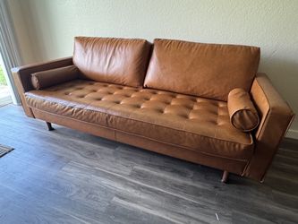LIKE NEW! Pritchett 84" Vegan Leather Sofa 1/2 OFF $1K PRICE!