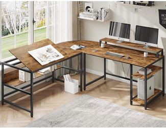 SEDETA L Shaped Desk w/ Drafting table too