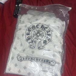 Grey Chrome Hearts pull over hoodie