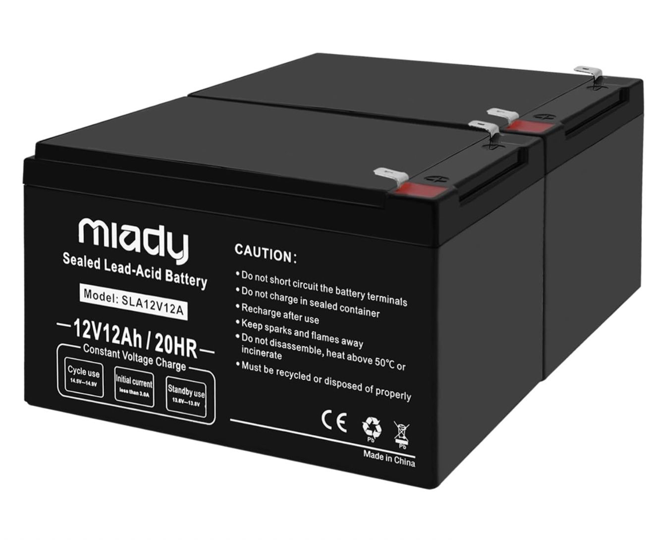 2 - Batteries 12v / 12Ah Rechargeable
