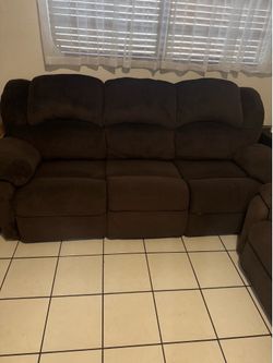 Recliner Sofa Brown Double Recliner