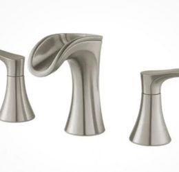 Set Of 2: Pfister Brea 8 in. 2-Handle Waterfall Bathroom Faucets in Brushed Nickel - LIGHTLY USED