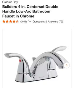 Glacier Bay Builders 4 in. Centerset Double Handle Low-Arc Bathroom Faucet in Chrome