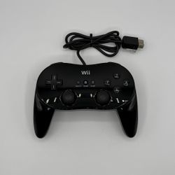 Official Nintendo Wii Pro Controller Black RVL-005 OEM - Tested