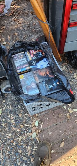 Full crate of vhs tapes