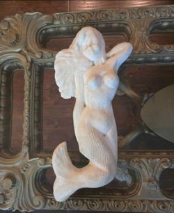 Heavy 16" Reclining Mermaid Wall Plaque/Sculpture
