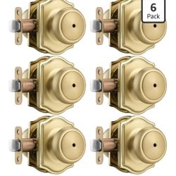 🔑 Juego de 6 Picaportes de Puerta en Color Dorado Mate