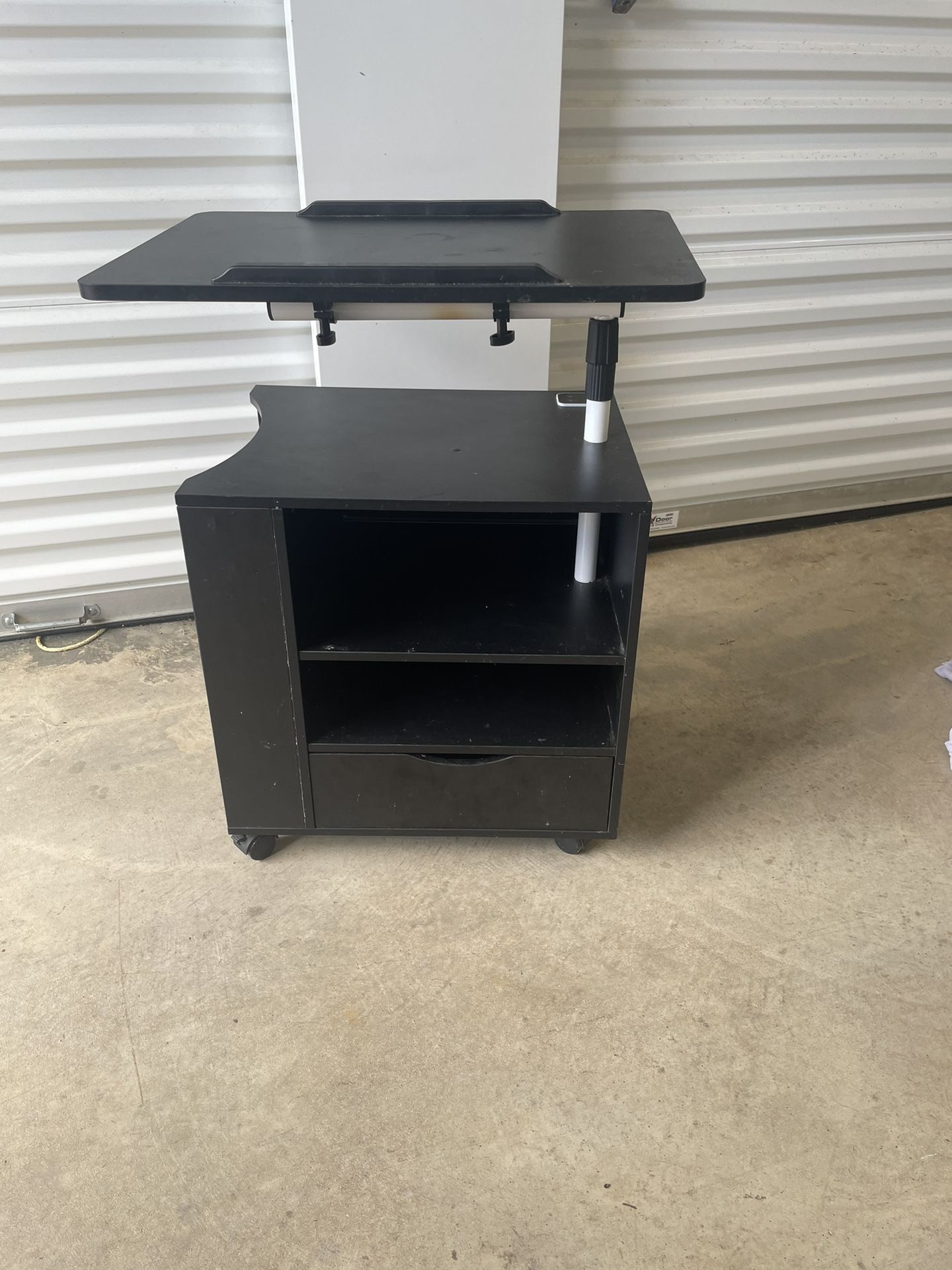Side Table / night Stand With Adjustable Height Computer Platform 