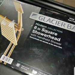 Glacier Bay 1-Spray 7.9" Dual Tub Wall Mount Handheld Shower Head 1.8GPM Gold