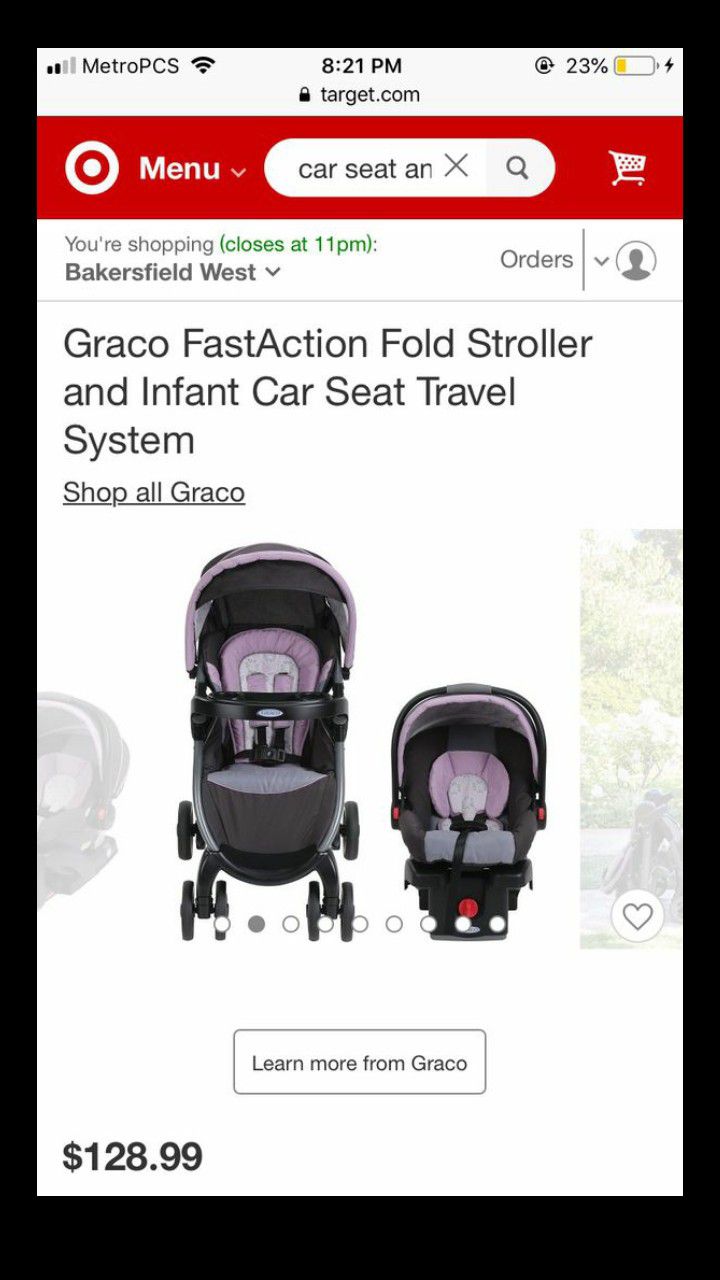 Graco FastAction Fold Stroller and Infant Car Seat Travel System