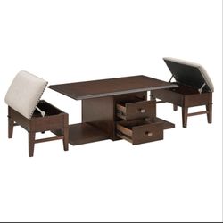 Cocktail Table with two Ottomans 💥 High quality furniture