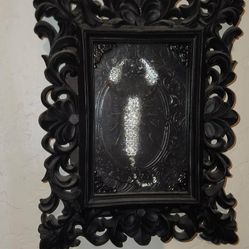 ORNATE VICTORIAN BLACK GOTHIC FRAME SWAROVSKI CRYSTAL ODDITIES SCORPION SCORPIO ZODIAC TAXIDERMY ODDITY PLAQUE SHADOWBOX PICTURE ART 