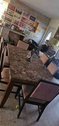 Marble Dining table & 6 Chairs 149 obo