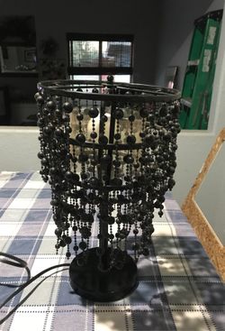 Small black beaded lamp
