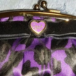 Coach Poppy Purple Ocelot Coin Purse