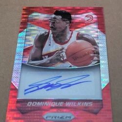 Dominique Wilkins 2014-15 Panini Prizm Red Auto 132/149 Atlanta Hawks HOF