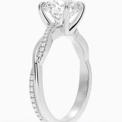 Petite Twisted Vine Diamond Ring (1/8 ct. tw.) in 18K White Gold Size 5,5