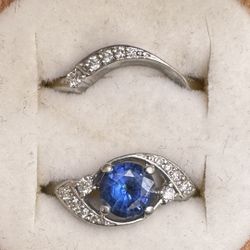 Brilliant Earth Sapphire Wedding Set, Platinum