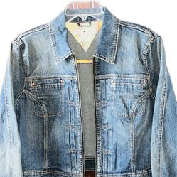 Denim Jean Jacket..cropped…size Large