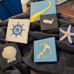 7 PC nautical paintings