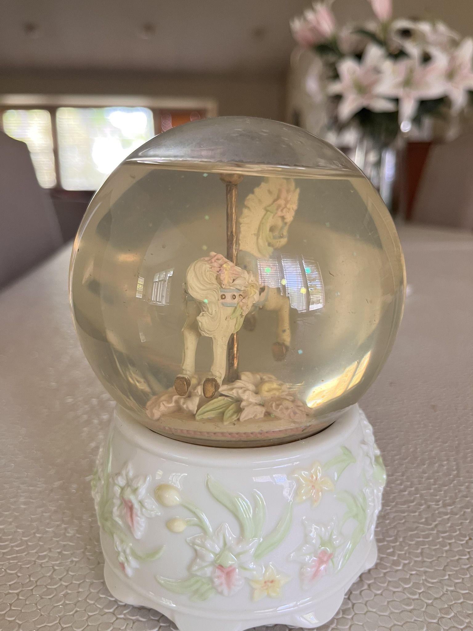 Snow Globe Musical Carousel