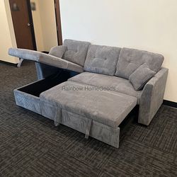 Corduroy Sleeper Pull Out Sofa Bed Sectional Couch