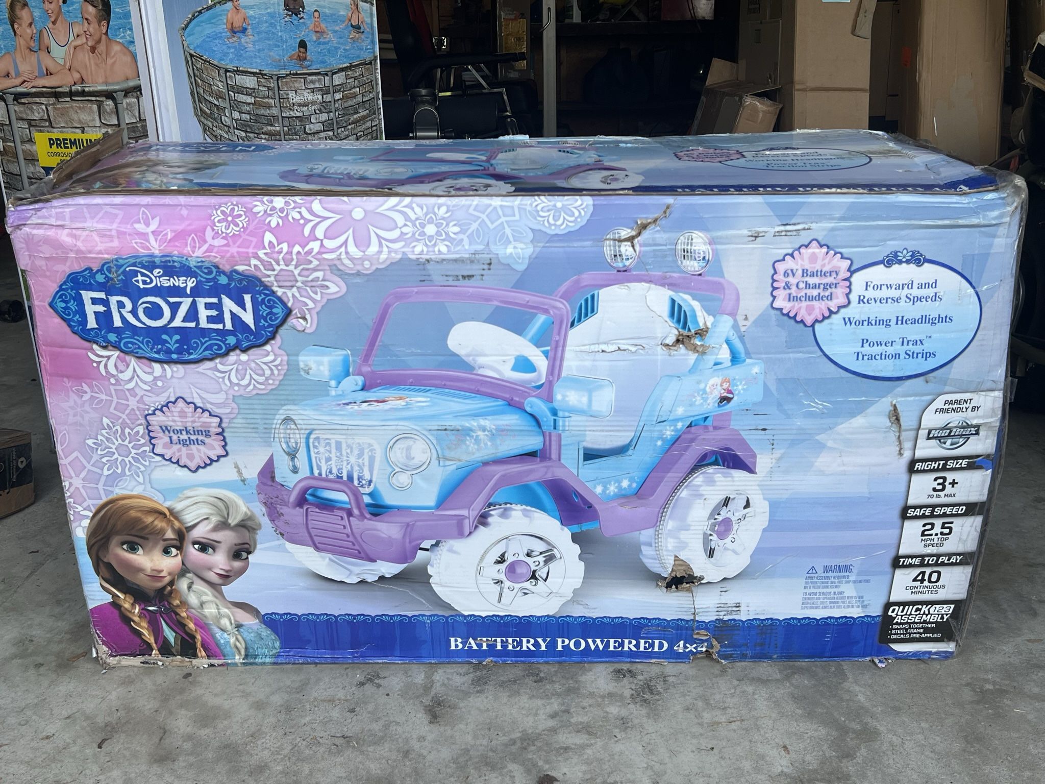 Power Wheels Disney Frozen Jeep Wrangler Ride On Battery Powered