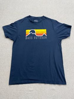 Bass Outdoor Navy Blue Graphic T-Shirt Size Large