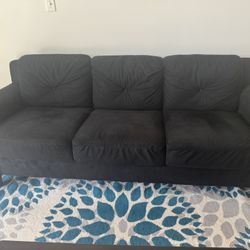Couch & Wooden Coffee Table
