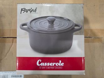 Parini Cookware 1Qt Gray Flameproof Casserole