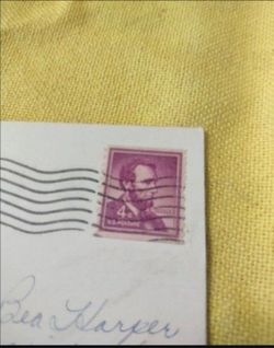 Very rare, highly collectible Lincoln, 4 cent purple stamp.
