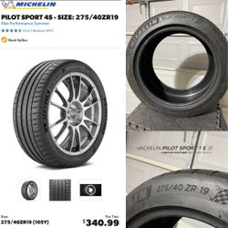 Michelin PILOT SPORT 4S - SIZE: 275/40ZR19 (Used)
