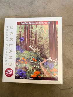 G olden Beams in Redwoods 1000 Piece Jigsaw Puzzle