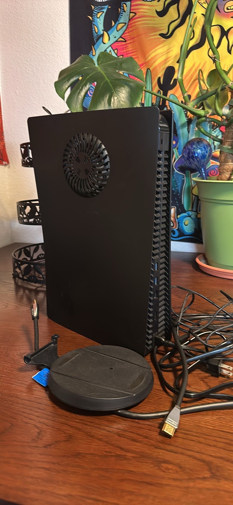 PlayStation 5 Disc Version- custom black panels, controller & cords included + Astro A50 X Headphones