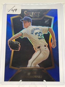 2025 Panini Select Jacob Misiorowski RC #3 Blue Prizm Throwback /49 - Brewers