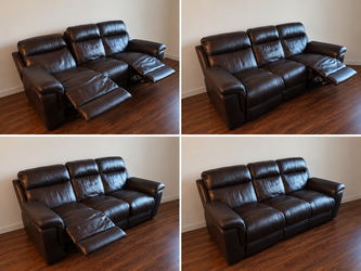 Brown 3-Seat Dual Reclining Sofa