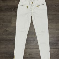Woman’s Michael Kors Size 0 White And Golf Jeans