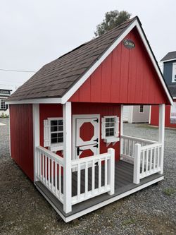 8x12 Kids Playhouse w/ Porch, Loft & Dual Doors