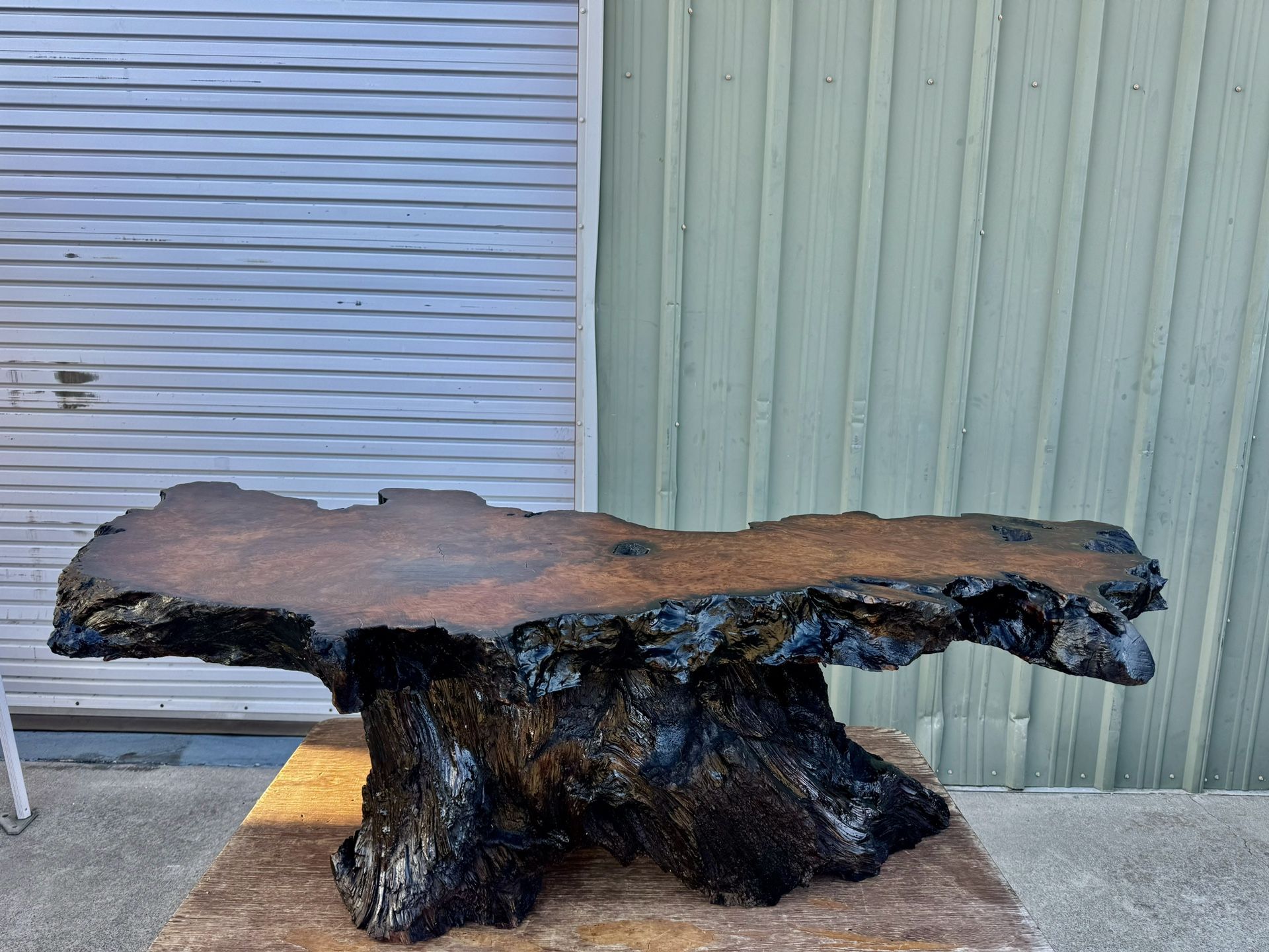 Massive Vintage Redwood Burl Coffee Table!