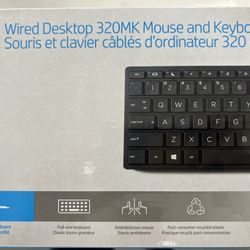 HP Wired Desktop 320 MK Keyboard and Mouse Keyboard Y