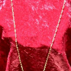 14K Yellow Gold 24” Mariner Link Necklace-Diamond Cut-Like New!