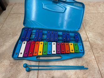 Colorful Glockenspiel Xylophone with Case and Mallets