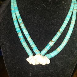 AUTHENTIC ZUNI TURQUOISE NECKLACE W/SILVER