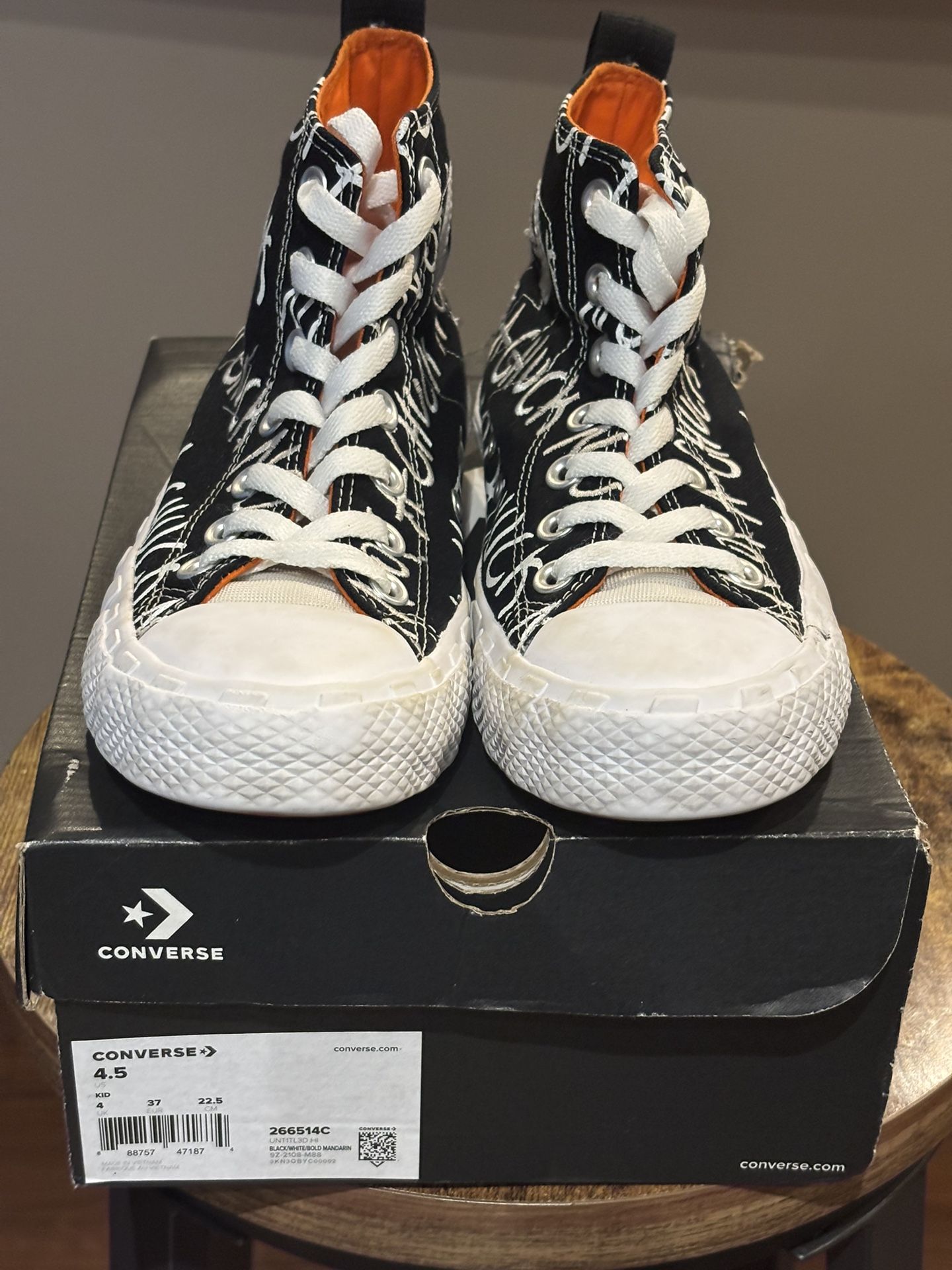 Kids Converse Black/White size 4.5 / UNTITL3D High Not A Chuck /  Condition