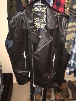 Faux leather vest for men