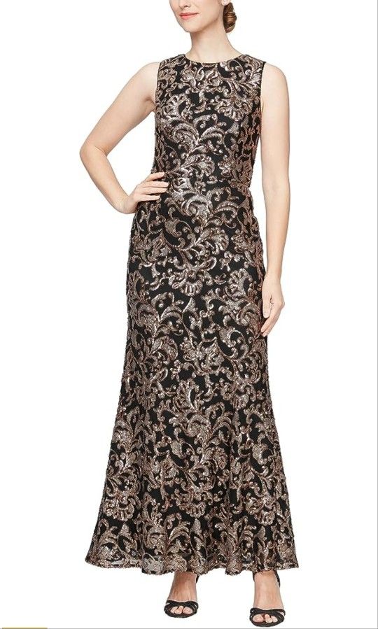 Alex Evenings Mother Of The Bride Dress Sleeveless Size 16