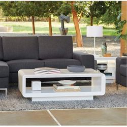 Kopp Coffee Table - Dania Furniture - Light Gray
