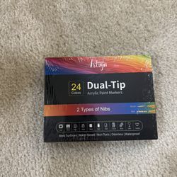 24 Acrylic Paint Pen Medium And Fine Tip Rock Ceramic Calligraphy  3mm 0.5-5mm