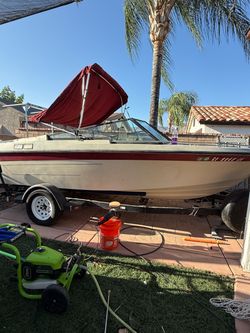 Bowrider Boat with Trailer and Bimini Top