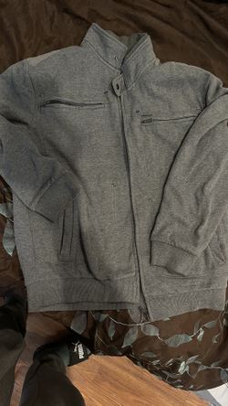 ECKO UNLTD L Sherpa Lined GREY FULL ZIP  Sweatshirt  Jacket Preowned Good